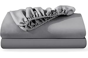 BedLooms Single Fitted Sheets 2 Pack – Grey (91x190cm) up to 25cm Deep Bed Sheets