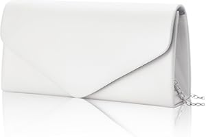 Larcenciel Women's Clutches, Faux Leather Envelope Evening Handbag w/Chain, Minimalist Shoulder Crossbody Bag, 22x12x5CM