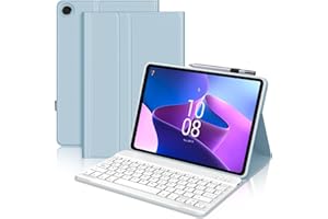 IVEOPPE Teclado Lenovo Tab M10 Plus 3rd Gen, Lenovo Tab M10 plus 3rd Gen Funda con Teclado, Teclado Español Ñ Inalámbrico Magnético Desmontable para Lenovo Tab M10 Plus 3rd Gen, 10.61" 2022, Azul cielo