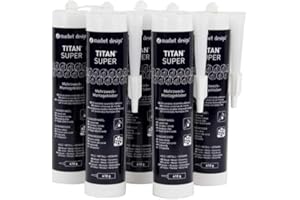 MARBET DESIGN 5 cartuchos | Adhesivo de montaje | Acrílico | A prueba de heladas | Marbet | TITAN SUPER