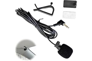 SEEFEY Micro Autoradio Voiture Micro Voiture, Mini 3,5 mm Microphone Externe pour Autoradio Stéréo Bluetooth Activé Radio Stéréo DVD GPS