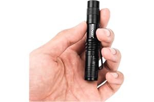 RISEMART Mini Torch, Super Small Torches with Pocket Clip, Waterproof 3.5" Pocket Torch, Ultra Bright Portable LED Flashlight for Hiking, Camping, Powered by Single AAA Battery (not Included)