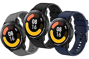 MIJOBS Pasek kompatybilny z Xiaomi Watch 2 Pro / Xiaomi Watch S1 Active / Xiaomi Watch S1 / Xiaomi MI Watch, silikonowy pasek sportowy, 22 mm, pasek damski, męski, 3 sztuki
