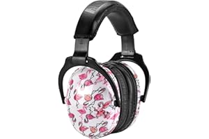 ZOHAN 030 Ear Defenders Children Snug Fit Kids Ear Protection Soft Safety Earmuffs for Studying Adjustable, Noise Cancelling Protectors, NRR 22dB, Autism Friendly, Flamingo Print