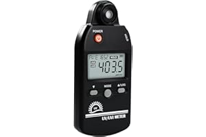 DANOPLUS UV Meter Digital UVB Meter, 280-400 nm UV Index Meter with UV and UVI Switchable, 0-5000 μW/cm² Measuring Range UV Detector with 100 Groups Data Record, UV Index Meter for Reptiles, etc.