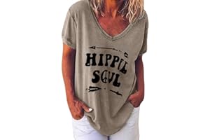 TIMEMEAN Tops Femmes T-Shirt Fleurie Pissenlit De Grande Taille Hauts De Chemisier Basiques à Col en V Et à Manches Courtes D'été Décontractés