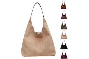 moytarcp Brown Suede Bag Built-in small SuedePurse - Women's Shoulder Hobo Bags, for Work Everyday