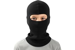 TAGVO Kids Thermal Balaclava Full Face Mask Professional Sport, Elastic Brethable Anti-UV Windproof Cycling Running Balaclava Ski Mask, Lightweight Under Helmet Hat Neck Warmer Hood Snoods for Boys