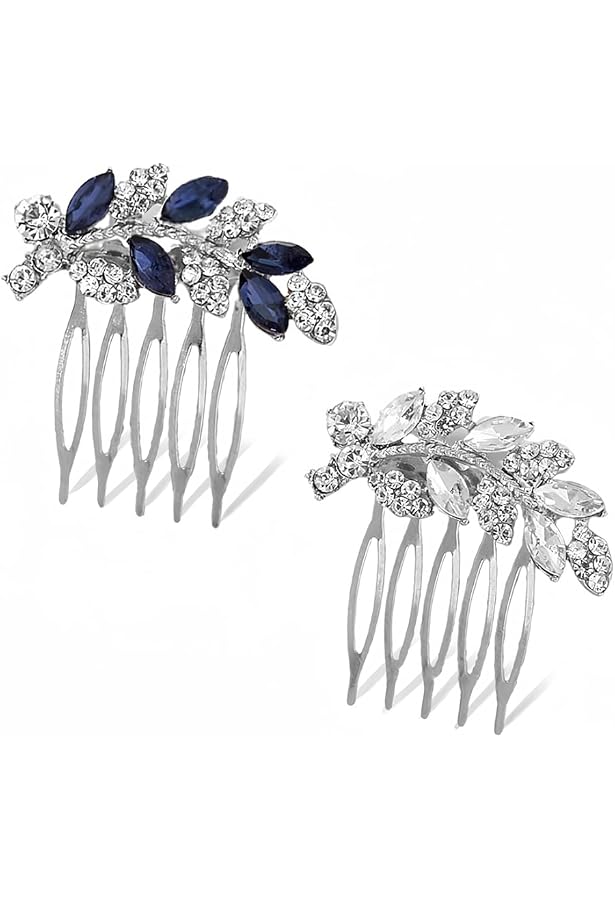 Peigne à Cheveux Mariée Strass Et Perles – Accessoire Coiffure Cristal Argenté – Pour Mariage, Fête Ou Occasion Spéciale - 4