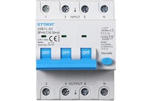 ZOREI Interruttore Magnetotermico Differenziale Trifase 30mA, 3P+N 6KA 380V, Occupa 4 Moduli DIN, RCBO 3P+N 30mA C16 16A