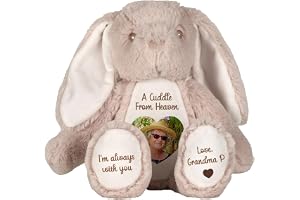 Personalised Memory Teddy Bear with Heart-Shaped Photo – “A Cuddle From Heaven” Keepsake Gift – 28 Bear Styles – Add Your Tex
