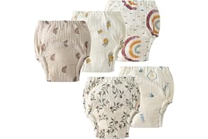 ACMEDE Culotte Apprentissage propreté Fille Garcon，Lot de 5 Coton rembourrées pour bébé propreté Enfant Doux Lavable, 6 Mois-3 Ans