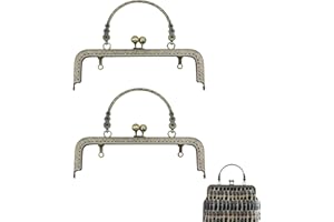 LIGHT FEATHER Manici per Borsa in Ferro Borsa Donna Portafoglio telaio in metallo fai da te Chiusure Portamonete Metallo Manici per Borse per Progetti fai da te e artigianato,realizzazione borse o borsette (bronzo)