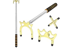 RAYNA GAMES Billard Queue Versenkbare, Billard Queue 3 Stück Abnehmbarem Messing Brücken Kopf, Queue Brücke Billard Zubehör für Billardtisch, Snooker, Spiel, Wettkampf