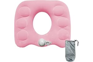 MRUVTC Donut Cushion, Inflatable Seat Cushion, Portable Donut Pillow, Breathable Hemorrhoid Cushion, Ring Cushions for Pressure Relief, Donut Cushion for Hemorrhoid, Pressure Sores (Pink)