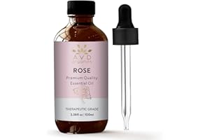 AVD Organics Rose Essential Oil 100ml - Premium Quality Therapeutic Grade for Soaps, Candles, Massage, Skin Care, Perfumes, Home Fragrance Acetite for Diffuser- 3.38 fl. Oz