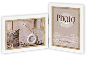 ZEP Doppia cornice Ayas 2 foto 13 x 18 cm verticale e orizzontale, BIANCO E MARRONE, CV437