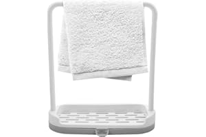 WNSC Towel Drying Rack, With The Water Outlet Durable Odorless And Durable Dishcloth Storage Organizer, Detachable for Worktop Kitchen Storage(gray)