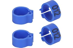 Eeneme 100 Stück Vogel-Fußringe, Bänder, 10 Mm, 001–100, Nummerierte Tauben, Identifizieren, Clip, Geflügelversorgung, Taubenring, Fußring (Blau)