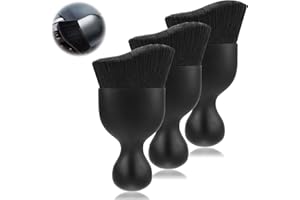 Quelcc Pennello Pulizia Auto 3 Pezzi Nero Spazzola Morbida per Dettagli Interni Auto Pennello per Cruscotto Aria e Sedili Pennello Polvere Auto