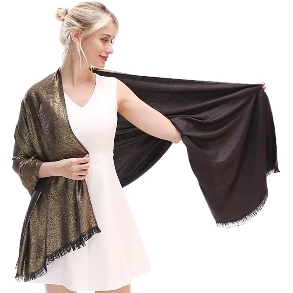 Écharpe Châle Étole En Satin Très Chic Mailanda - Wrap Foulard Pashmina Femme 240x75cm Beige Pour Soirées Et Mariages