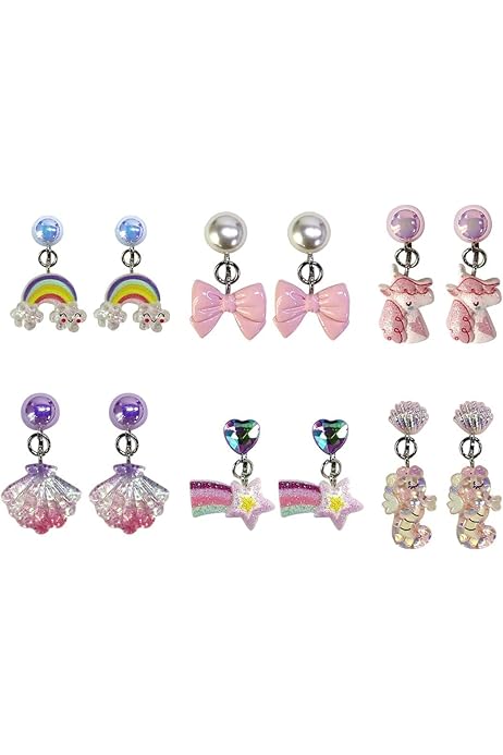 Orecchini Clip Per Bambina Senza Buco - Set 6 Paia Con Design Macaron E Motivi Carini - Foto 5