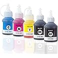 JIMIGO Ink Refill for Brother T Series BT6000BK / BT5000 Compatible For Brother T Series DCP-T220 / DCP-T300 / DCP-T310 / DCP-T420W / DCP-T500W / DCP-T510W / DCP-T520W / DCP-T700W /DCP-T710W / DCP-T720DW / MFC -T800W / MFC-T810W / DCP-T820DW / DCP-T825DW / MFC-T900DW / MFC-T910DW / MFC-T920DW / MFC-T925DW / HL-T4000DW / MFC-T4500DW(4color + 1 Black)