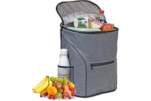 KINSTON Sac à Dos Isotherme Ultra Léger 15L - Sac de Pique-Nique pour Hommes et Femmes - Voyage Plage Camping Travail - Gris