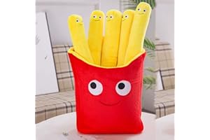 BSOMAM French Fries Plush Toy,Cartoon Pizza Hamburg Plush Throw Pillow Toy Sofa Cushion Doll Food Soft Stuffed Plush Doll Decompression Toy Birthday Gift (French fries)