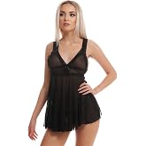 Dantelli L&uuml;x Fantezi Gecelik ML-05 Siyah/Kırmızı