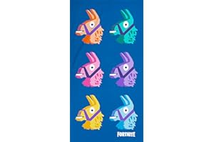 BERONAGE Fortnite Lama Ręcznik Kąpielowy, 75 x 150 cm, 100% Bawełna, Wysokiej Jakości Welur, Ręcznik Plażowy, Do Sauny, Battle Royale Loot Lake Salty Springs Tilted Towers