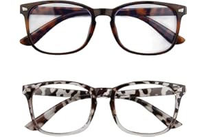 Vidsmow 2 Pack Blue Light Blocking Glasses for Men And Women,Fashion Clear Lens Glasses for Screen Time, Anti Glare Computer Glasses to Block Blue Screen Light
