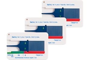 T TAKONE TAKONE Tread Depth Gauge for Tyres - Lot de 3 outils de précision en plastique de 0 à 20 mm pour voiture, moto, SUV, van et camion (bleu)