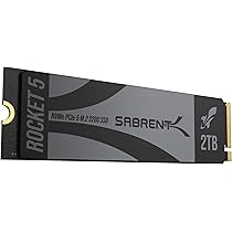 Sabrent NVMe SSD M.2 2TB Gen 5 14 000 MB/s odczyt, 12 000 MB/s