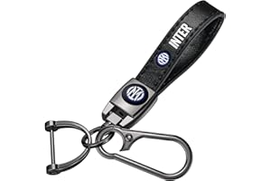 FTGCRF Inter Milano portachiavi accessori per chiavi per auto per Inter Milano Fans,Pelle portachiavi per chiavi per Gli appassionati di calcio,accessori per auto per uomo e donna,nero
