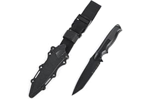 QIRUIMY Tactical Plastic Knife,Bendable Rubber Combat Knife with Sheath,Airsoft Military Training Enthusiasts CS Cosplay Dagger Model Dress Up Accessory (Black)