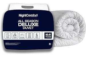 Night Comfort All Season Deluxe Feels Like Down, antyalergiczna kołdra 10,5 tog – poszewka w 100% z mikrofibry wypełniona grubą kołdrą Ultra Bounce z włókien wydrążonych, super king