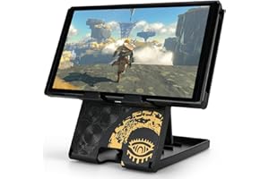 imeux Compact Foldable Switch Stand, Portable Replacement Multi-Angle Holder Playstand for Nintendo Switch/Switch Lite/Switch OLED/Steam Deck, Ideal for Zelda Fans