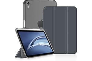 Fintie Etui kompatybilne z iPad Mini 6. generacji 2021 8,3" z uchwytem na długopis, ultracienkie, lekkie etui ochronne z przezroczystą tylną pokrywą z funkcją automatycznego uśpienia/budzika, kolor błękitny szary