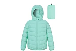 Fanient Girls' Coats Winter Hooded Jacket Kids Classic Solid Color Coat Warm Windproof Outerwear 4-12 Years