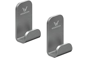 WEISSENSTEIN Ganci appendiabiti adesivi da muro – Appendini porta asciugamano in acciaio inox – Ganci adesivi bagno