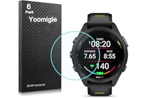 Yoomigle 6-pak kompatybilnych z zegarkiem Garmin Forerunner 265S folia ochronna na ekran do zegarka Garmin 265 S Smart Watch, folie, osłona ekranu, krystalicznie czysta HD, odporna na zarysowania,