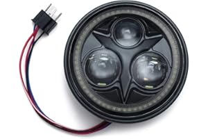 Kuryakyn 2462 Motorcycle Lighting Accessory: 5-3/4" Orbit Vision LED Headlight for Harley-Davidson, Indian, Victory Motorcycles, Black