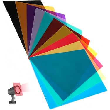 Kit 14 Filtri Gel Colorati EMAGEREN: 7 Colori, Per Luce Da Studio, Fotografia E Palcoscenico