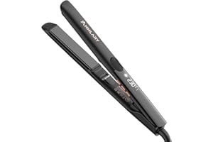 ANNLARY Hair Straightener, 1 Inch Flat Iron Straightener and Curler 2 in 1, Titanium Ceramic Ionic Dual Voltage Straightener with Anti-Iron Silicone for Less Frizz, Shinier & Smoother Hair
