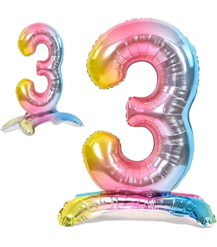 Rosegold-Folienballon Zahl 3 – Stehend, 38 Cm Hoch, Ohne Helium Für Geburtstagspartys