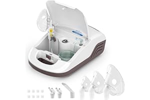 Hangsun Nebuliser Machine for Adults and Kids, CN950 Pro Nebulizer All-in-One Compressor System Electric Inhaler Full Accessory for Home Use, Vaporizer Mist with Built-in Storage Box and Sturdy Handle