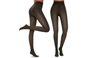 Dresmannst Collant Termici Donna, Invernali Elasticizzati Calze, Pantyhose Finti Traslucidi Foderati Felpati in Pile Vita Alta Comodi Compressione
