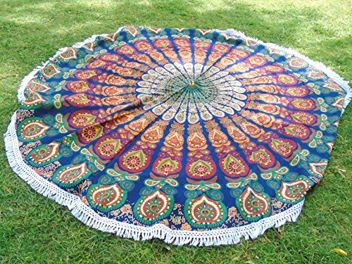 Mandala Picknick Überwurf indischen rund Roundie Überwurf Hippie-Beach Überwurf Yoga Matte. - 2