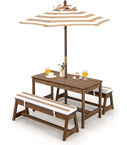 Roba® Kinderzithoek Picknick for 4 outdoor met speelbak, teakhout met